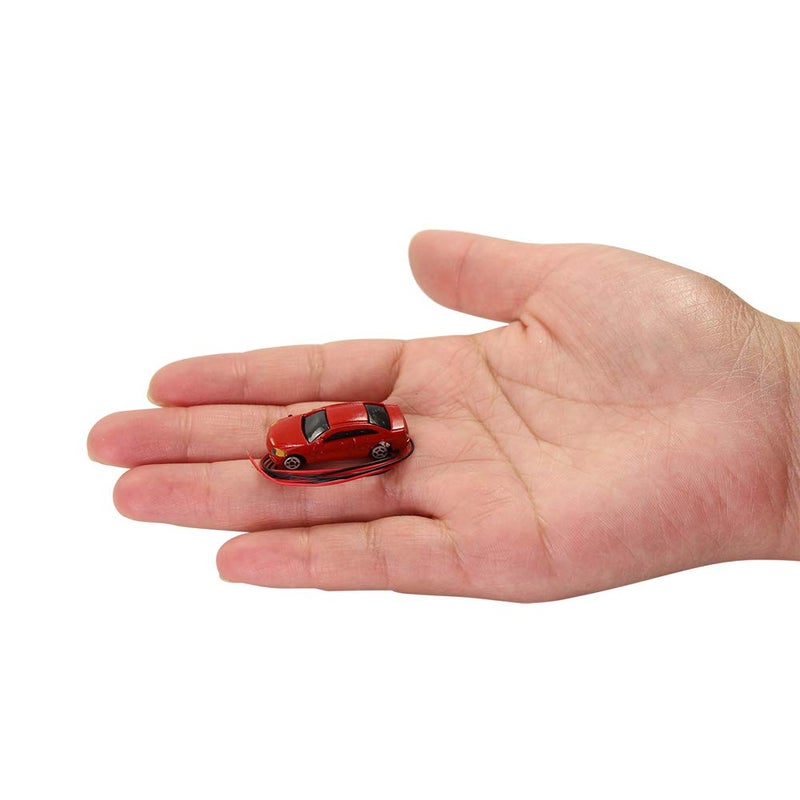 Evemodel EC150 12pcs 1:150 N Scale Model Lighted Cars (Color Random) with 12V LEDs for Building Layout New - Image 3